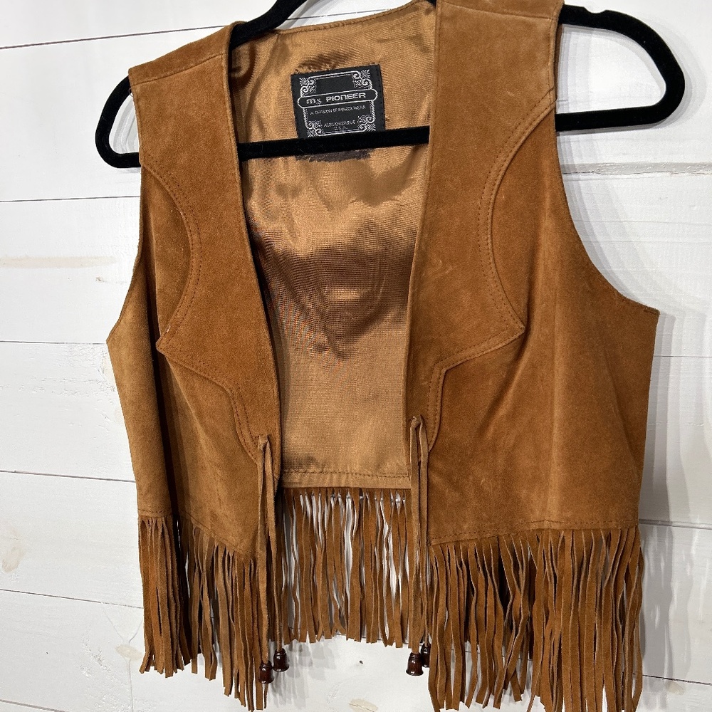 Vintage Ms Pioneer Leather Fringe Vest